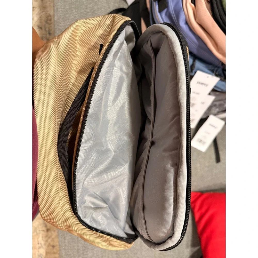 JanSport Backpack Tan Black Laptop Sleeve School Travel Bag JS0A4QUT
